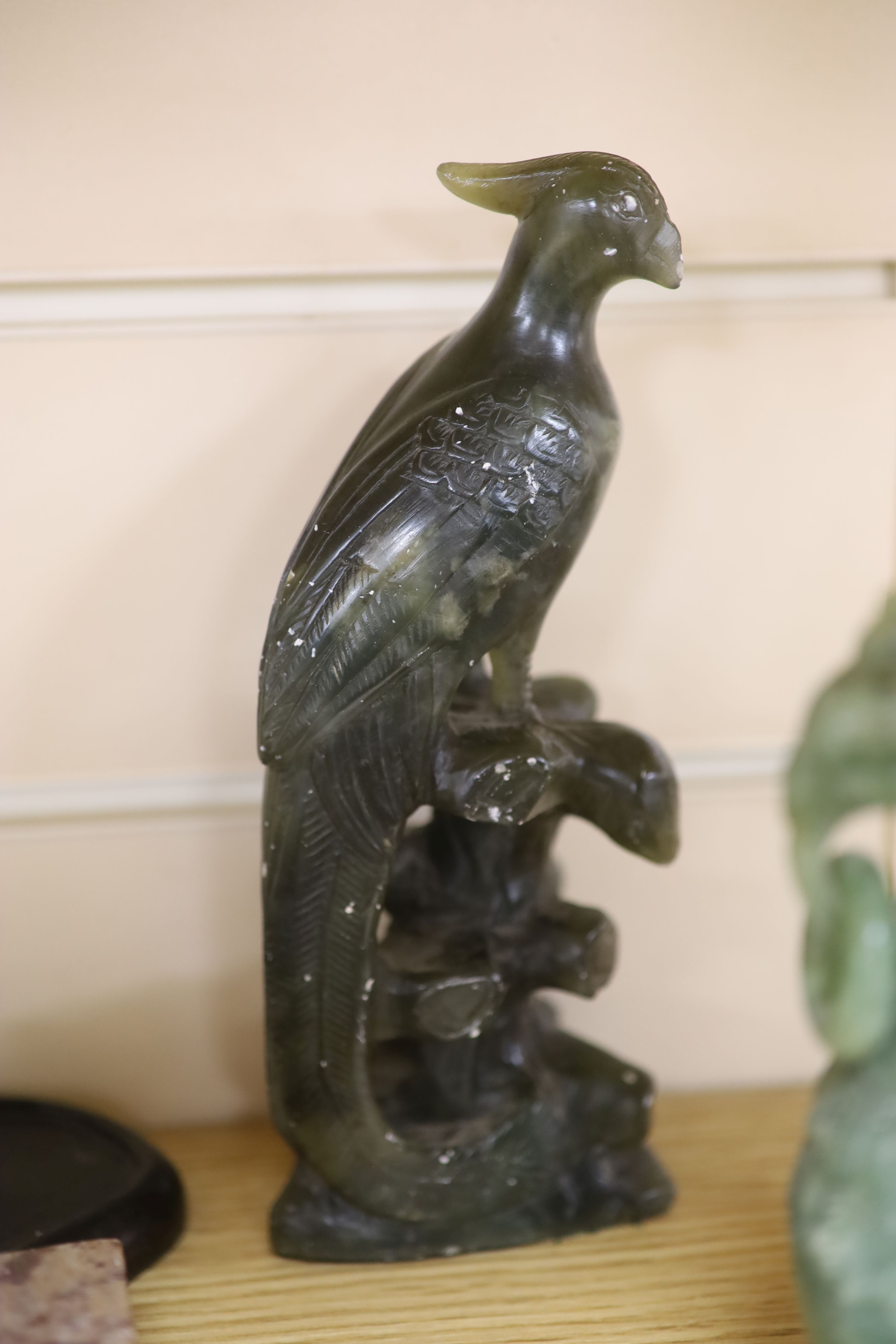 A collection of hardstone and soapstone carvings